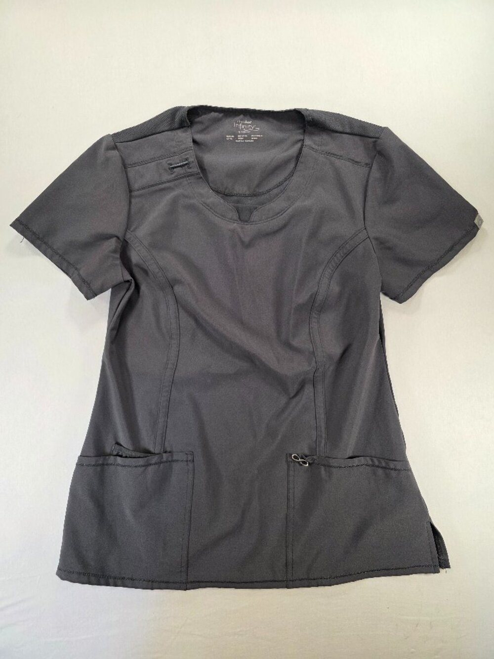 Cherokee Infinity Scrubs Top Only Gray Women's Size Small (Tub 35 #681)